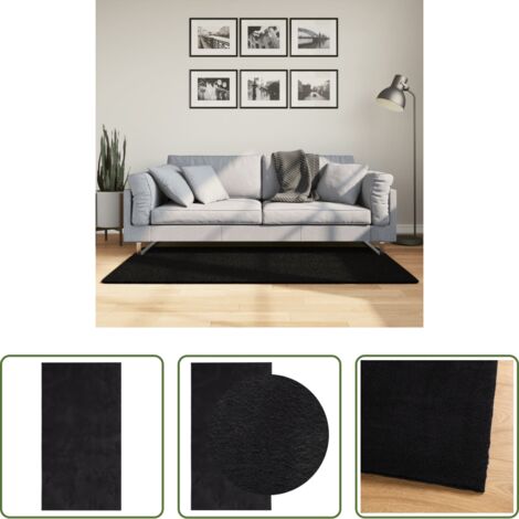 vidaXL Tappeto lavabile -  Tappeto a Pelo Corto HUARTE Morbido e Lavabile Nero 80x150 cm