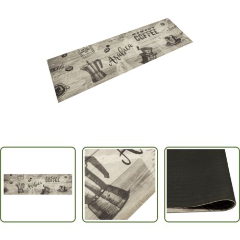 vidaXL Tappeto lavabile -  Tappeto da Cucina Lavabile Grigio Caffè 45x150 cm in Velluto