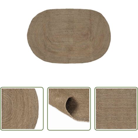 vidaXL Tappeto moderno -  Tappeti per area Ovale Grigio 152 x 245 cm Juta