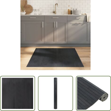 vidaXL Tappeto moderno -  Tappeto Rettangolare Grigio 100x100 cm in Bambù