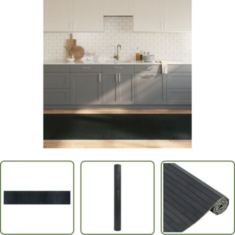 vidaXL Tappeto moderno -  Tappeto Rettangolare Grigio 100x500 cm in Bambù
