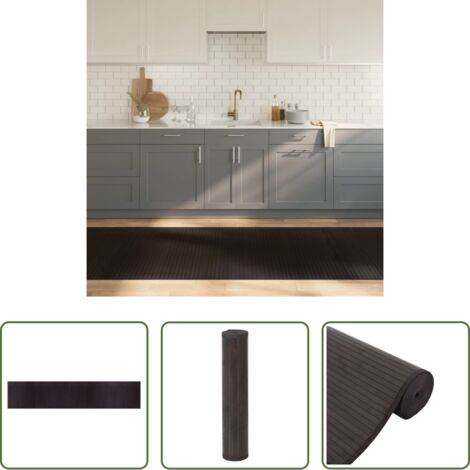 vidaXL Tappeto moderno -  Tappeto Rettangolare Marrone Scuro 100x1000 cm in Bambù