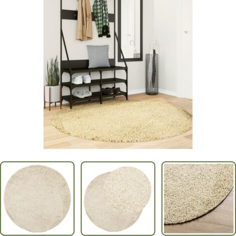 vidaXL Tappeto moderno -  Tappeto Shaggy PAMPLONA a Pelo Lungo Moderno Oro Ø 160 cm
