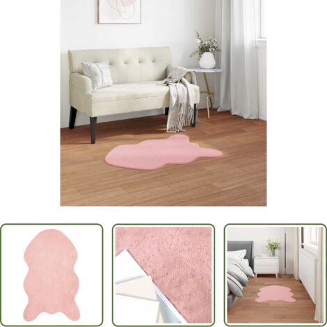 vidaXL Tappeto morbido -  Tappeto antiscivolo in di coniglio sintetica Olite Rosa