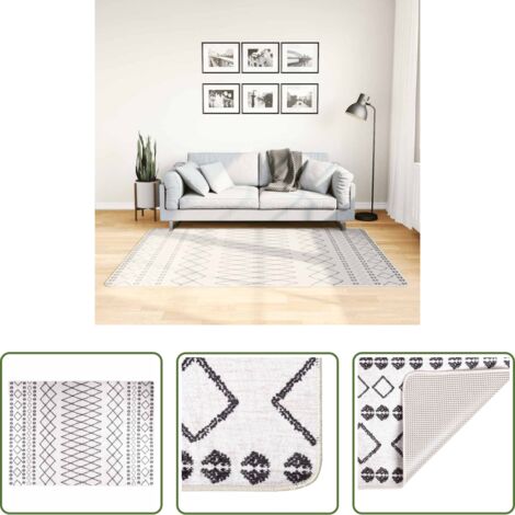 vidaXL Tappeto morbido -  Tappeto Lavabile 120x180 cm Nero e Bianco