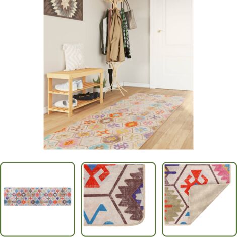 vidaXL Tappeto morbido -  Tappeto Lavabile Multicolore 80x300 cm