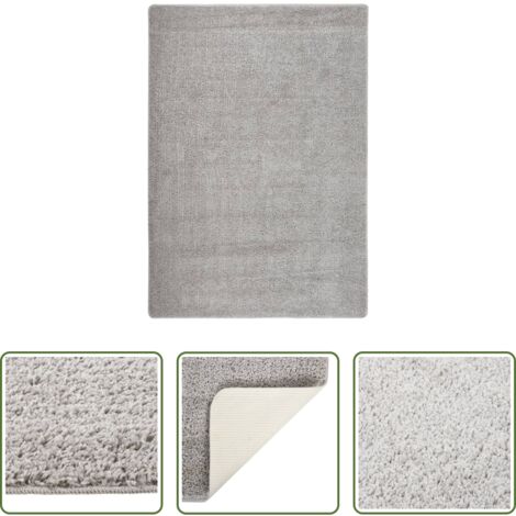 vidaXL Tappeto morbido -  Tappeto Shaggy Grigio Chiaro 160x230 cm Antiscivolo