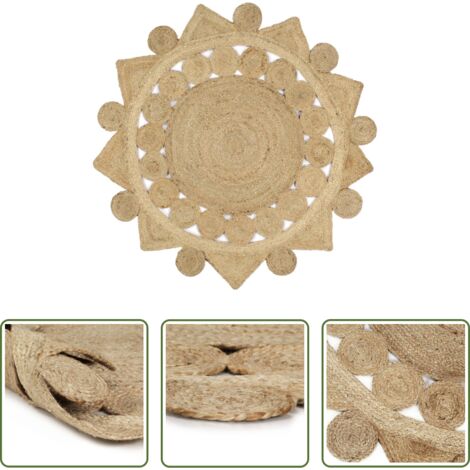 vidaXL Tappeto naturale -  Tappeto Lavorato a Mano in Juta Intrecciata 120 cm