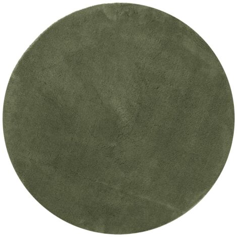 vidaXL Tappeto Pelo Corto HUARTE Morbido Lavabile Verde Bosco Ø 100 cm
