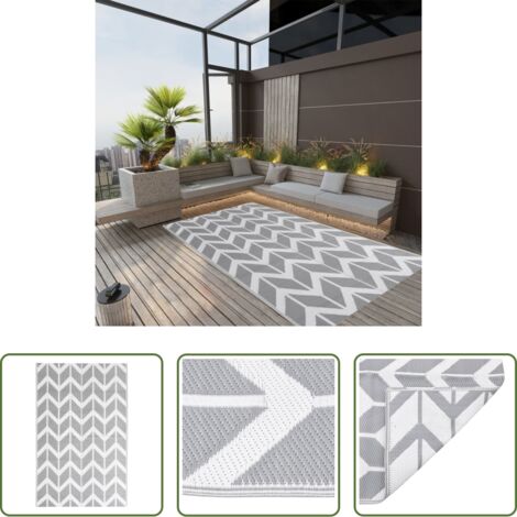 vidaXL Tappeto per balcone -  Tappeto da Esterni ARAKIL Grigio 120x180 cm in PP