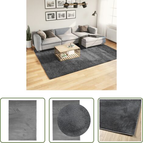 vidaXL Tappeto per casa -  Tappeto OVIEDO a Pelo Corto Antracite 200x280 cm