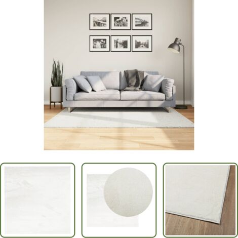 vidaXL Tappeto per casa -  Tappeto OVIEDO a Pelo Corto Crema 120x120 cm
