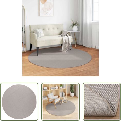 vidaXL Tappeto per corridoi -  Tappeti per area Rotondo LUGO Crema e Taupe Ø 160 CM Poliestere