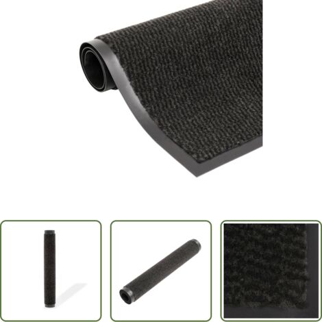 vidaXL Tappeto per pavimento -  Tappeto Antipolvere Trapuntato Rettangolare 60x90cm Nero
