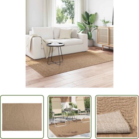 vidaXL Tappeto per soggiorno -  Tappeti per area Moiré AGIRA Naturale 170 x 120 cm Poliestere