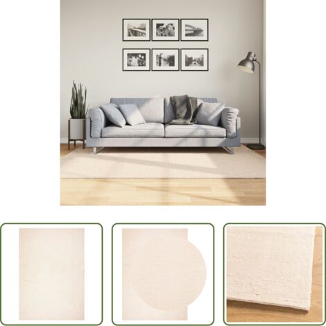 vidaXL Tappeto per soggiorno -  Tappeto a Pelo Corto HUARTE Morbido e Lavabile Beige 140x200 cm