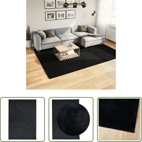 vidaXL Tappeto per soggiorno -  Tappeto OVIEDO a Pelo Corto Nero 200x280 cm