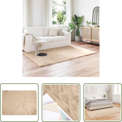 vidaXL Tappeto per soggiorno -  Tappeto Pecora Tafalla Beige 160 x 230 cm Poliestere