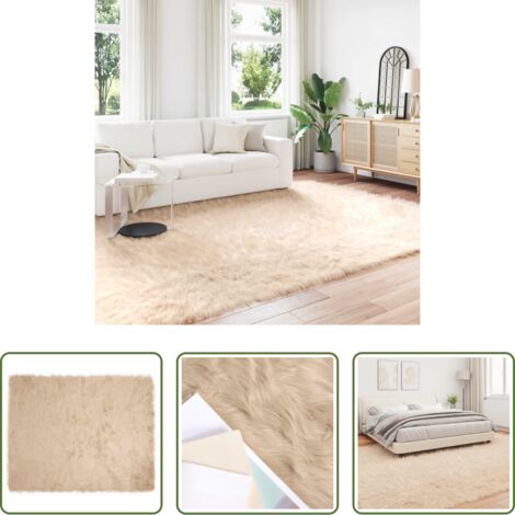 vidaXL Tappeto per soggiorno - Tappeto Pecora Tafalla Beige 200 x 280 cm Poliestere