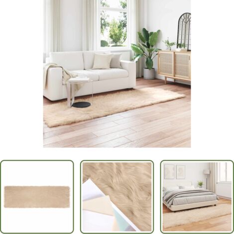 vidaXL Tappeto per soggiorno -  Tappeto Pecora Tafalla Beige 80 x 250 cm Poliestere