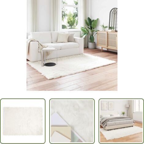 vidaXL Tappeto per soggiorno -  Tappeto Pecora Tafalla Bianco 120 x 170 cm Poliestere