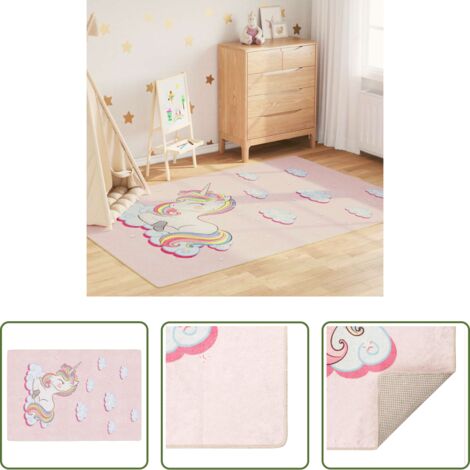 vidaXL Tappeto per stanze dei giochi -  Tappeto Bambini Rosa 160x230 cm Unicorno Lavabile