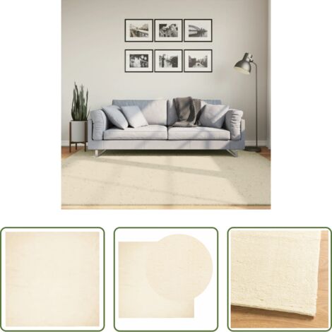 vidaXL Tappeto pieghevole -  Tappeto a Pelo Corto HUARTE Morbido e Lavabile Crema 200x200 cm