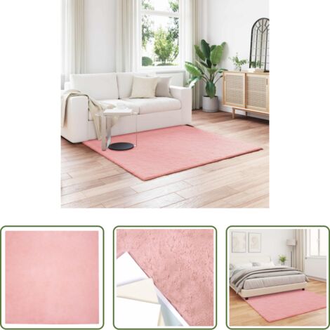 vidaXL Tappeto rosa -  Tappeto antiscivolo in di coniglio sintetica Olite Rosa