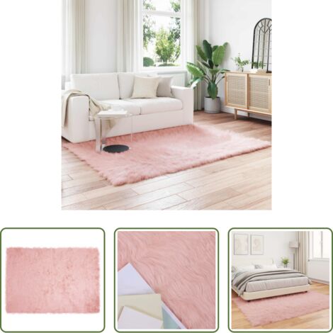 vidaXL Tappeto rosa -  Tappeto Pecora Tafalla Rosa 140 x 200 cm Poliestere