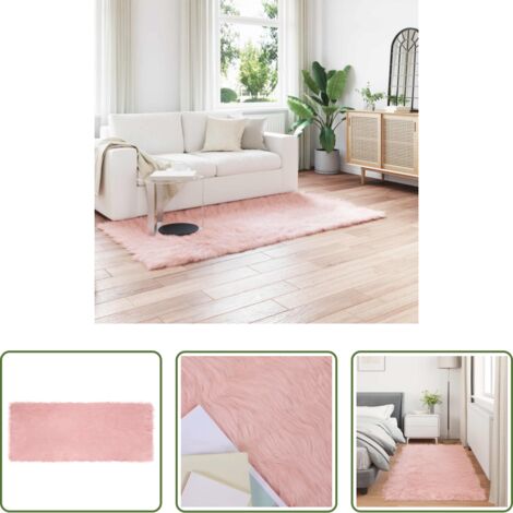 vidaXL Tappeto rosa -  Tappeto Pecora Tafalla Rosa 80 x 200 cm Poliestere