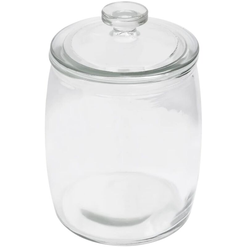 

vidaXL Tarros de almacenaje con tapa 4 unidades 2000 ml - Transparente