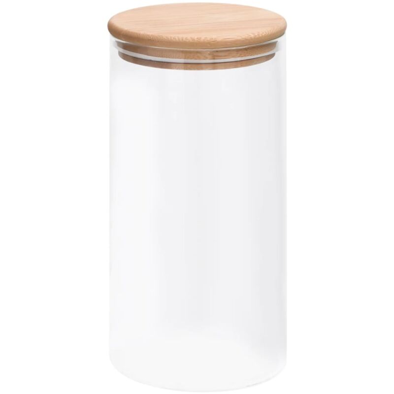 

Tarros de almacenaje con tapa de bambú 4 unidades 1200 ml - Transparente - Vidaxl