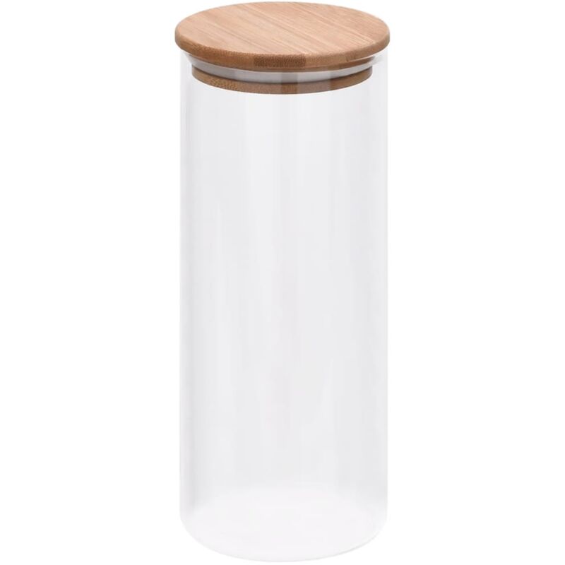 

vidaXL Tarros de almacenaje con tapa de bambú 6 unidades 1000 ml - Transparente