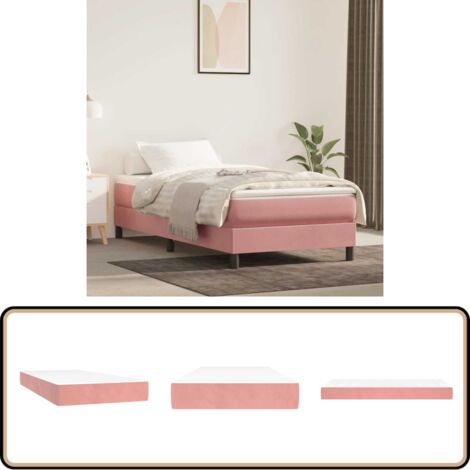 vidaXL Taschenfederkernmatratze für Kinder Rosa 80x160 cm Samt