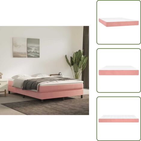 vidaXL Taschenfederkernmatratze Rosa 140x220x20 cm Samt