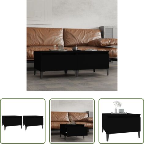 vidaXL Tavoli in legno multistrato -  Tavolini 2pz Neri 50x46x35 cm in Legno Multistrato