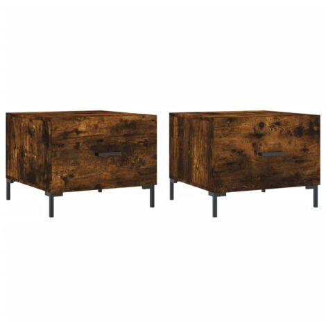 vidaXL Tavolini Salotto 2 pz Rovere Fumo 50x50x40cm Legno