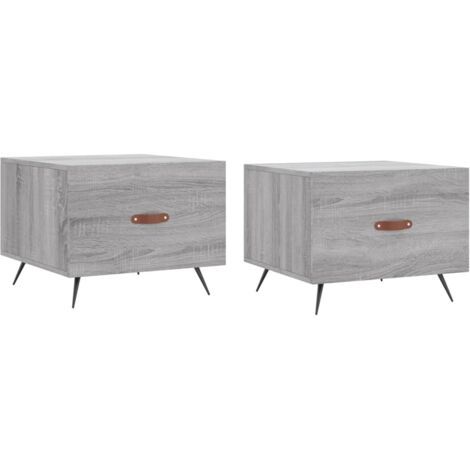 vidaXL Tavolini Salotto 2pz Grigio Sonoma 50x50x40cm Legno Multistrato