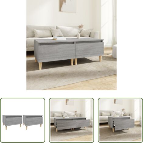 vidaXL Tavolini scandinavi -  Tavolini 2pz Grigio Sonoma 50x46x35 cm in Legno Multistrato