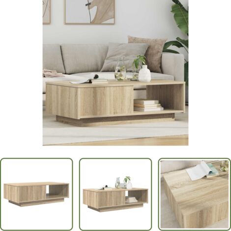 vidaXL Tavolino con cassetto -  Tavolino da salotto con cassetto Rovere Sonoma 95 x 55 x 31 cm