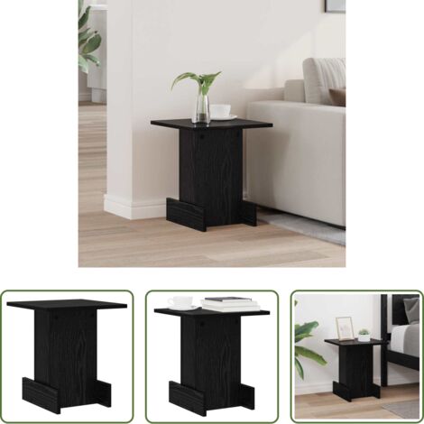 vidaXL Tavolino con ripiani -  Tavolino Rovere Nero 35,5 x 35 x 40 cm Legno multistrato