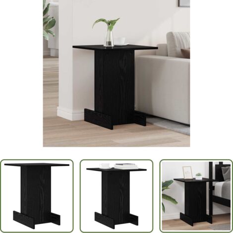 vidaXL Tavolino con ripiani -  Tavolino Rovere Nero 44,5 x 45 x 55 cm Legno multistrato