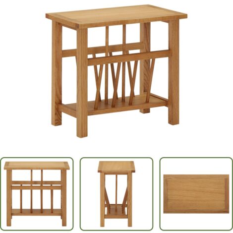 vidaXL Tavolino con ripiano -  Tavolino con Portariviste 45x27x42 cm Massello di Rovere