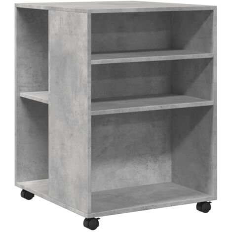 vidaXL Tavolino con Ruote Grigio Cemento 55x60x78 cm in Truciolato