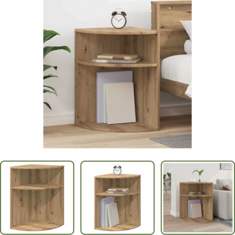 vidaXL Tavolino con scomparti -  Tavolino Rovere artigianale 39,7 x 39,7 x 60 cm