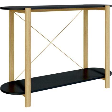 vidaXL Tavolino Consolle Nero 110x38x75 cm in Legno Multistrato