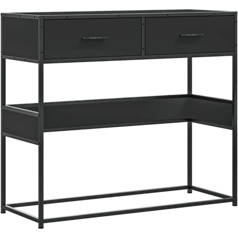 vidaXL Tavolino Consolle Nero 90x35x80 cm in Legno Multistrato