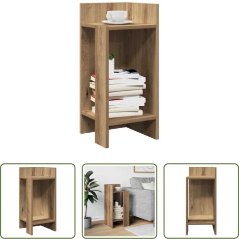 vidaXL Tavolino da caffè -  Tavolino Laterale con Ripiano Rovere Artigianale 25,5x27x60 cm