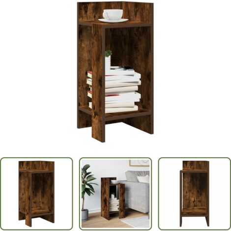 vidaXL Tavolino da caffè -  Tavolino Laterale con Ripiano Rovere Fumo 25,5x27x60 cm
