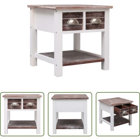 vidaXL Tavolino da caffè - Tavolino Laterale Marrone 40x40x40 cm in Legno di Paulownia